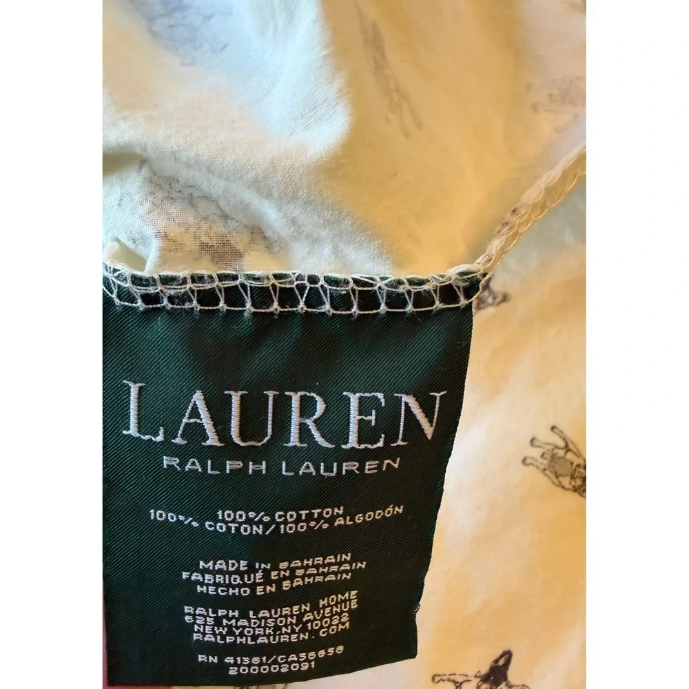 Lauren Ralph Lauren French Bulldog Print 100% Cotton Pillowcase Set White 2pc